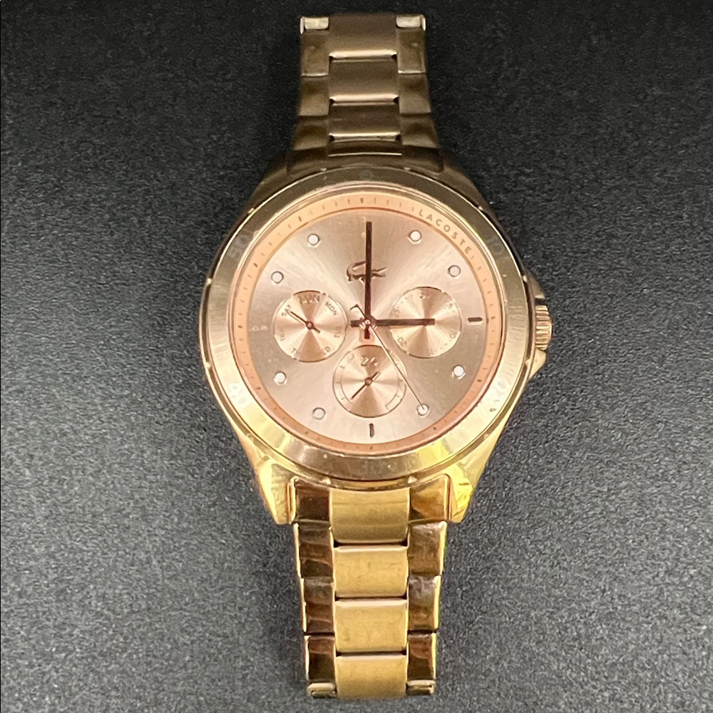 Lacoste Rose Gold Stainless Steel Chronograph Bracelet Watch